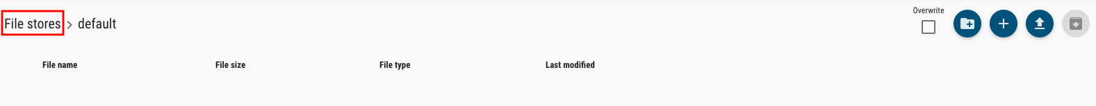 Click on file stores
